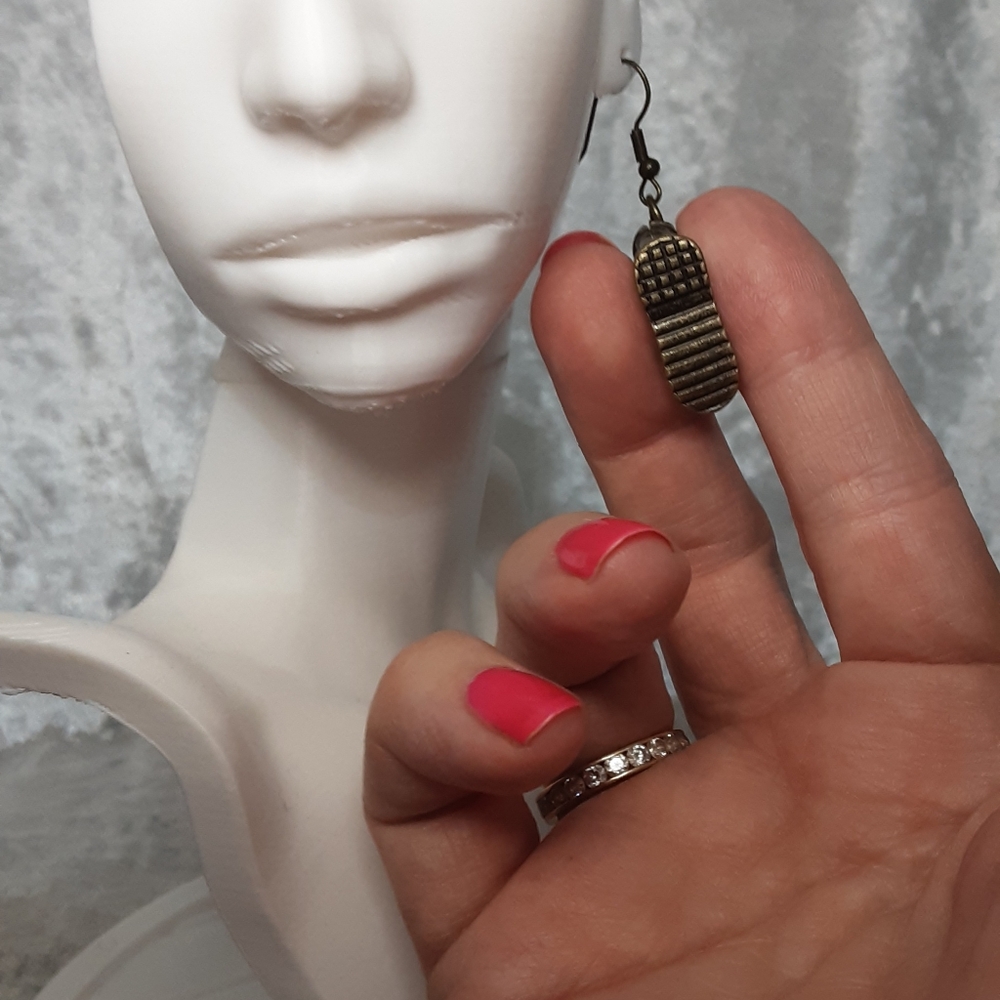 Handmade Combat Hiking Boots Earrings Bronze - Picture 7 of 8